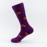 Colorful Causal Men's Crew Cotton Skateboard Socks Cool Funny Skull Pumpkin Head Owl Pattern Halloween Party Socks For Gifts