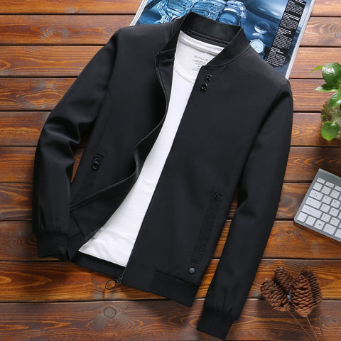Newest Solid Autumn Mens Bomber Jackets Male Casual Zipper Summer Jacket Men Spring Casual Outwear Men Thin Jacket