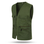 Multi-Pockets Tactical Vest Men's Jacket Sleeveless Cotton Casual Zipper Waistcoat Male Outerwear Slim Fit Male Jacket