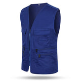 Multi-Pockets Tactical Vest Men's Jacket Sleeveless Cotton Casual Zipper Waistcoat Male Outerwear Slim Fit Male Jacket
