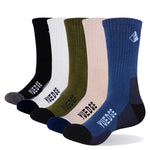 YUEDGE Brand Men High Quality Cotton Breathable Cushion Casual Sports Hiking Runing Crew Dress Socks (5 Pairs/Pack)