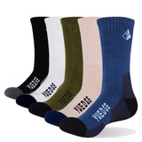 YUEDGE Brand Men High Quality Cotton Breathable Cushion Casual Sports Hiking Runing Crew Dress Socks (5 Pairs/Pack)