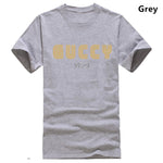 Camiseta de moda para hombre de manga corta de oro Guccy inspirado blanco deporte gris Unisex mujeres hombres ropa deportiva