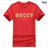 Camiseta de moda para hombre de manga corta de oro Guccy inspirado blanco deporte gris Unisex mujeres hombres ropa deportiva