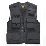 Outdoor Men's Tactical Fishing Vest jacket man Safari Jacket Multi Pockets Sleeveless travel Jackets 5XL 6XL 7XL, 7898m