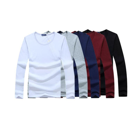 5pcs/lot Brand Clothing  Long sleeve Men's T Shirt Men Fashion   For Male T-shirt Autumn And Winter M-6XL Free Shipping