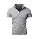 Summer short Sleeve Polo Shirt men Turn-over Collar fashion casual Slim Breathable Solid Color Business men's polo shirt