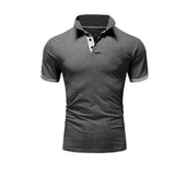 Summer short Sleeve Polo Shirt men Turn-over Collar fashion casual Slim Breathable Solid Color Business men's polo shirt