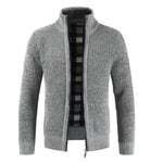 Hot 2020 New Men's Jacket Collar Zipper Jackets Men Solid Cotton Thick Warm Casual Sweater Coat