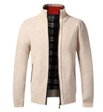 Hot 2020 New Men's Jacket Collar Zipper Jackets Men Solid Cotton Thick Warm Casual Sweater Coat