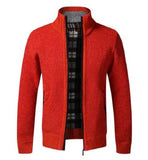 Hot 2020 New Men's Jacket Collar Zipper Jackets Men Solid Cotton Thick Warm Casual Sweater Coat