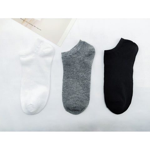 5 Pairs Men's Socks Breathable Sports Socks Solid Color Boat Socks Comfort Streetwear Ankle Socks Men White Black Calcetines